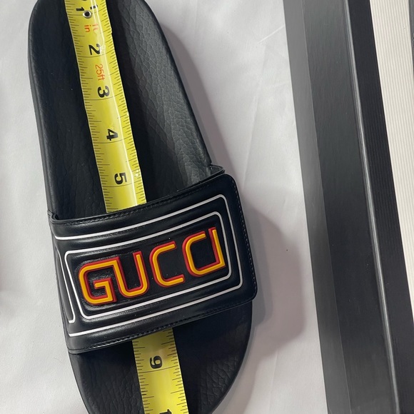 Gucci leather black slippers mens size US 6( Gucci size 6, women size US 8) new - Picture 14 of 16